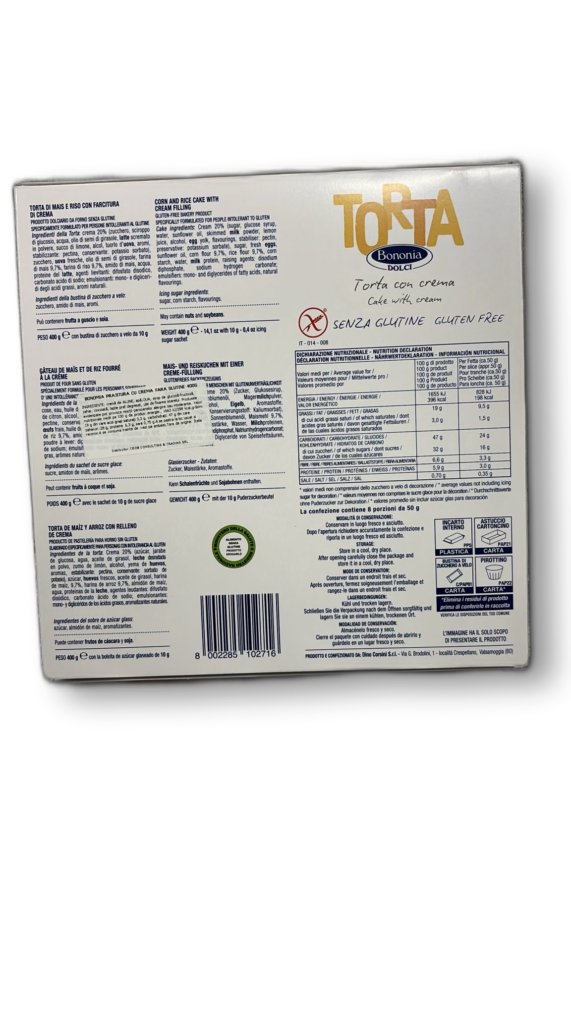 BONOMIA PRAJITURA CU CREMA FARA GLUTINE 400G