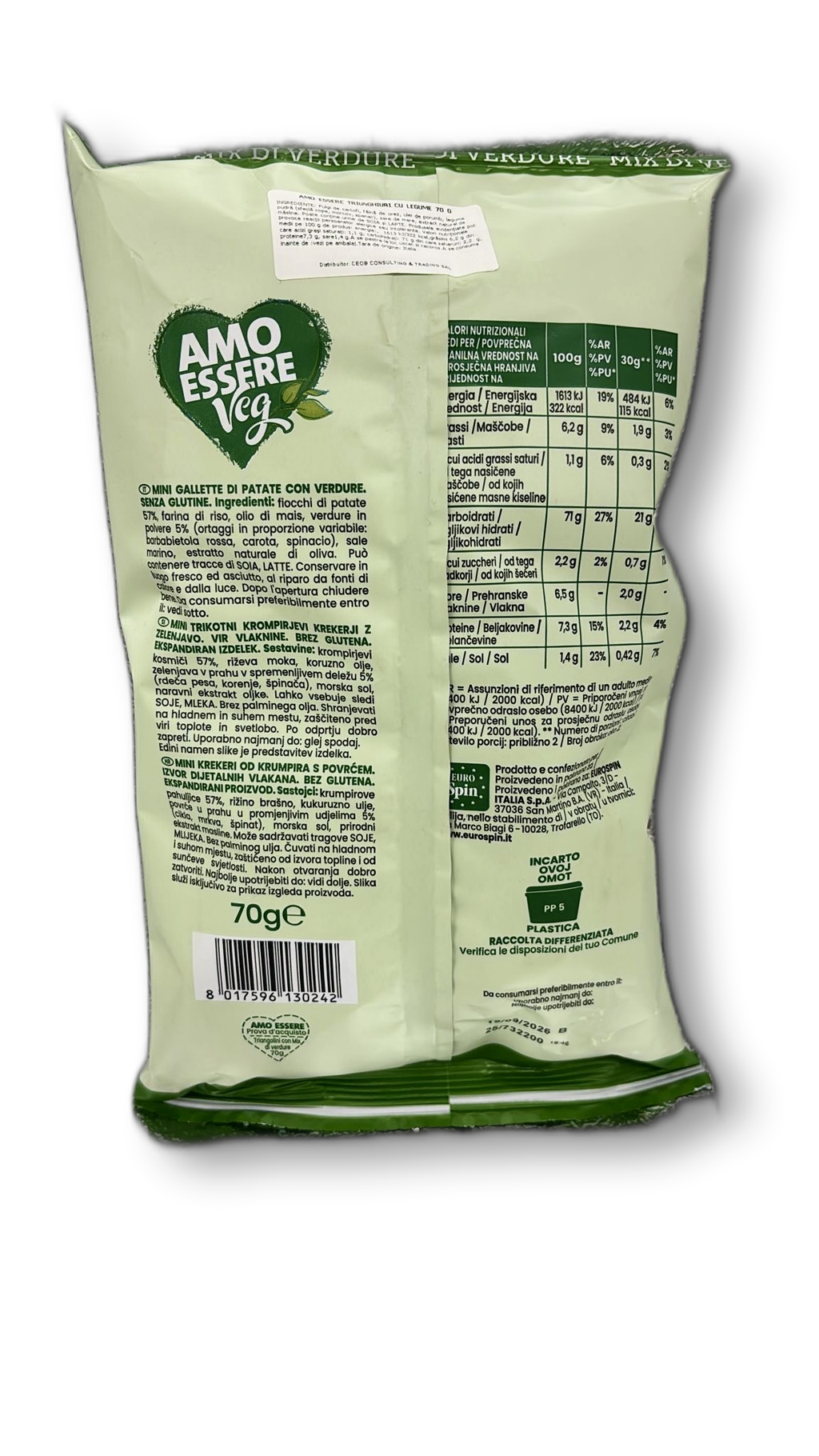 AMO ESSERE TRIUNGHIURI CU LEGUME 70 G