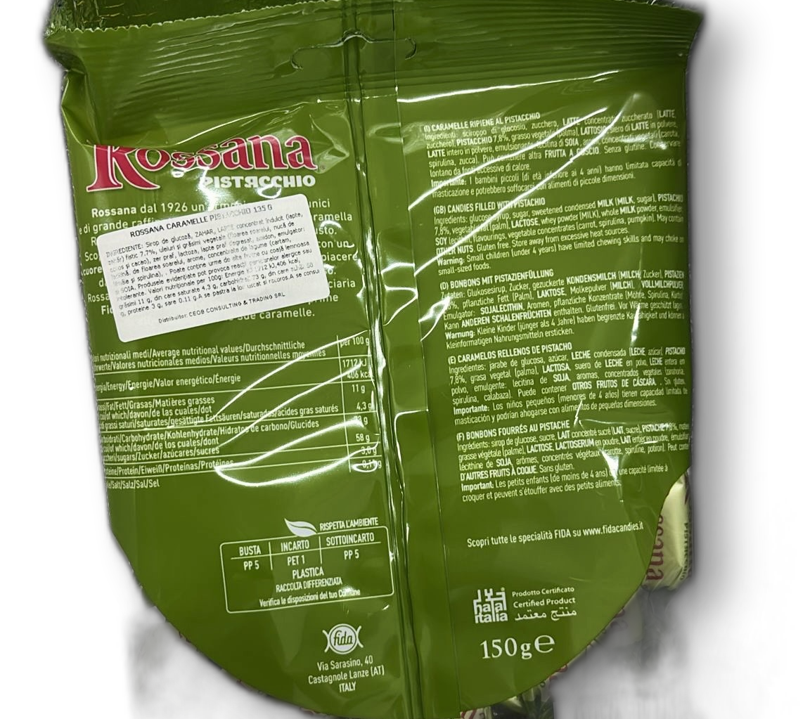 ROSSANA CARAMELLE PISTACCHIO 135 G