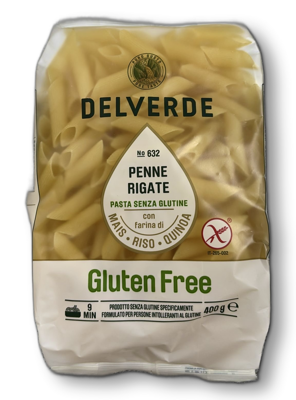 DELVERDE PASTE PENNE RIGATE FARA GLUTEN 400G