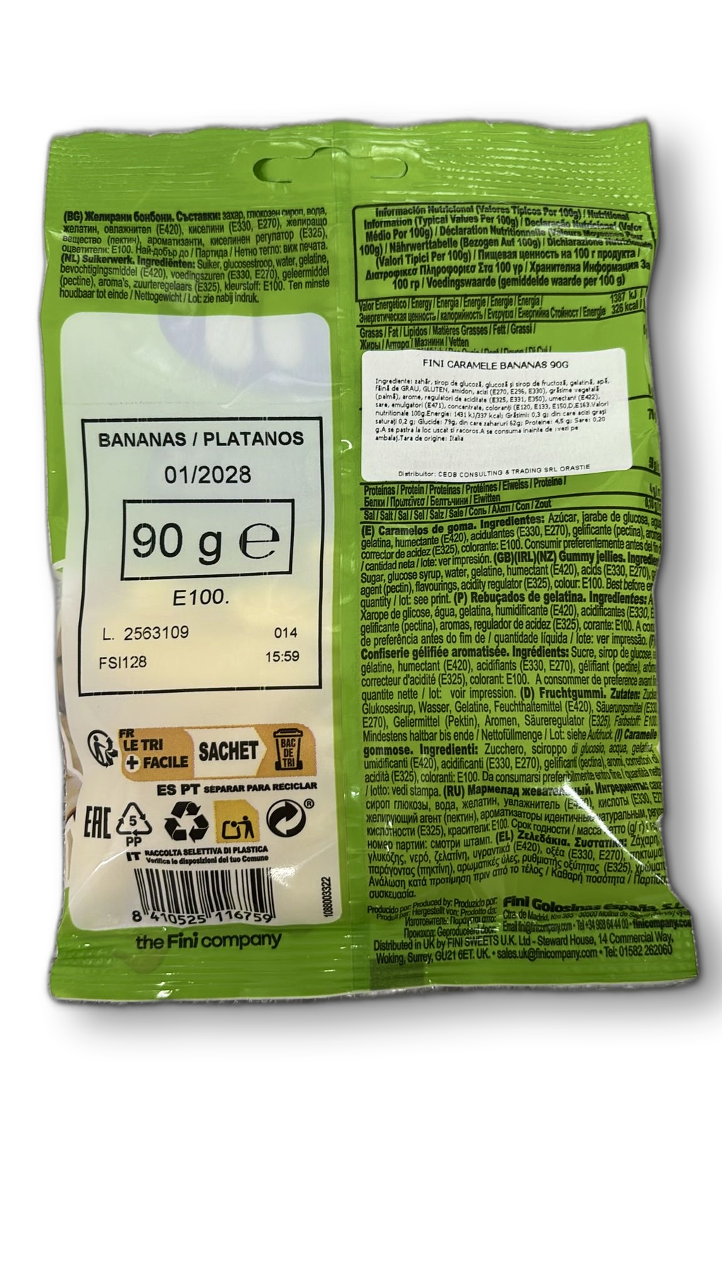 FINI CARAMELE BANANAS 90G