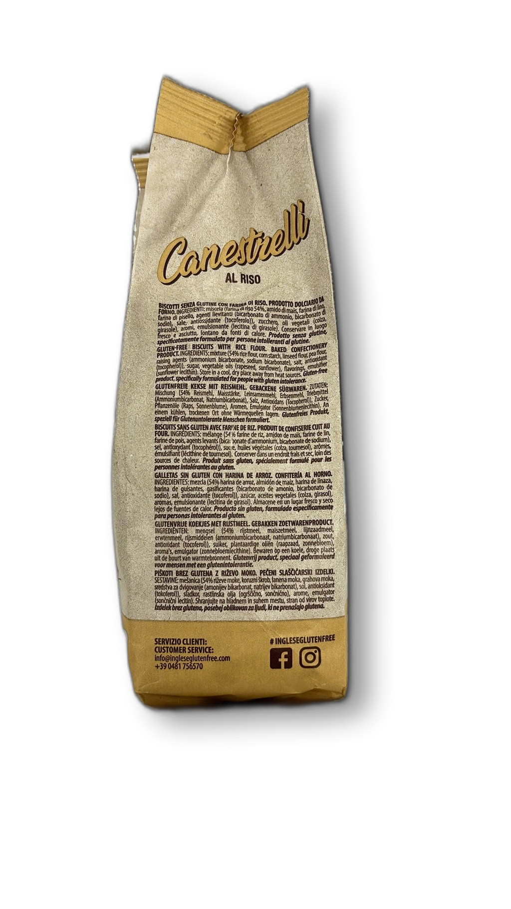 INGLESE CANESTRELLI CU OREZ FARA GLUTEN 300G