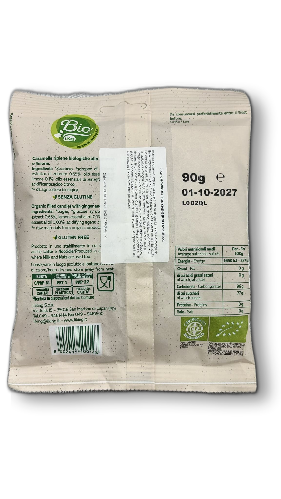 LIKING BOMBOANE BIO GHIMBIR SI LAMAIE 90G