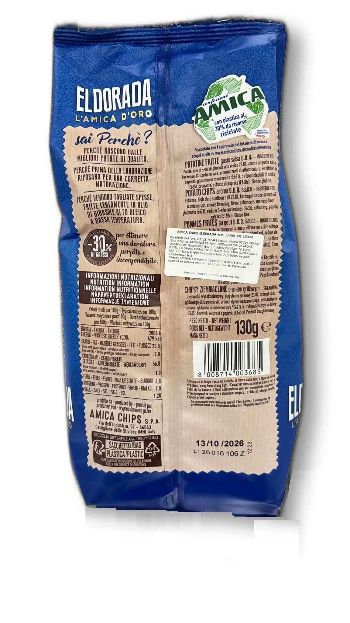 AMICA CHIPS ELDORADA NEW BARBEQUE 130GR