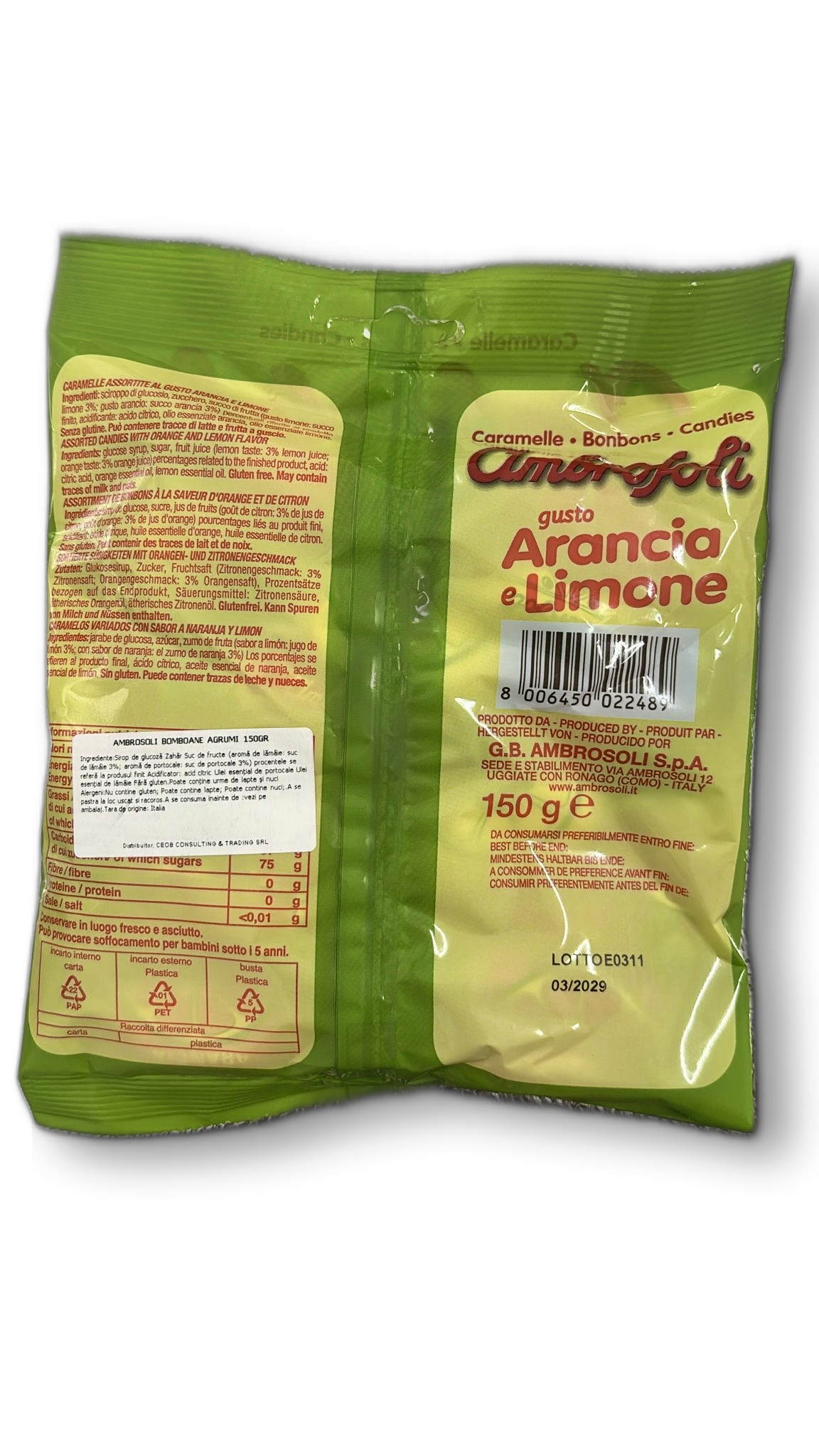 AMBROSOLI BOMBOANE AGRUMI 150GR