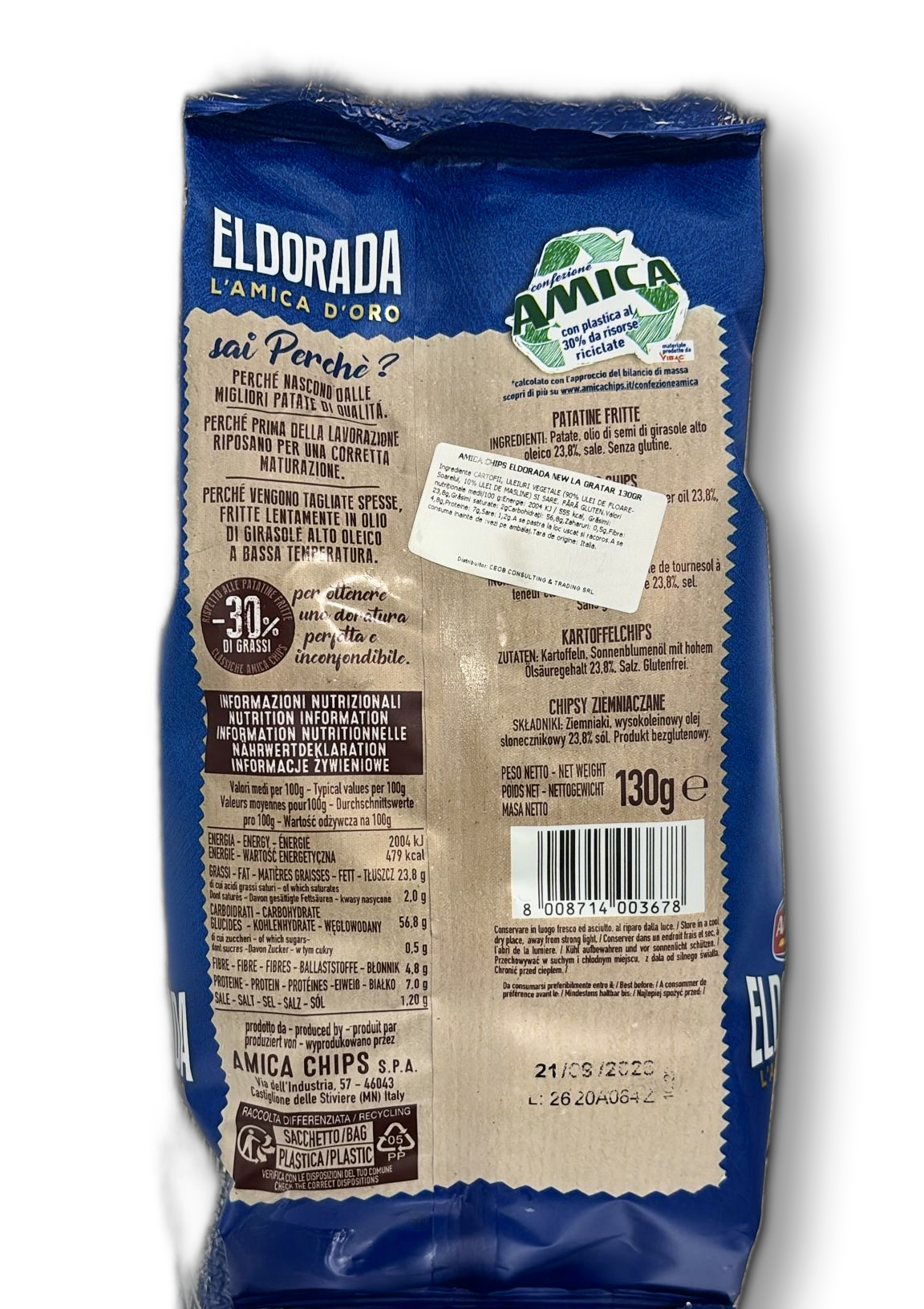 AMICA CHIPS ELDORADA NEW LA GRATAR 130GR