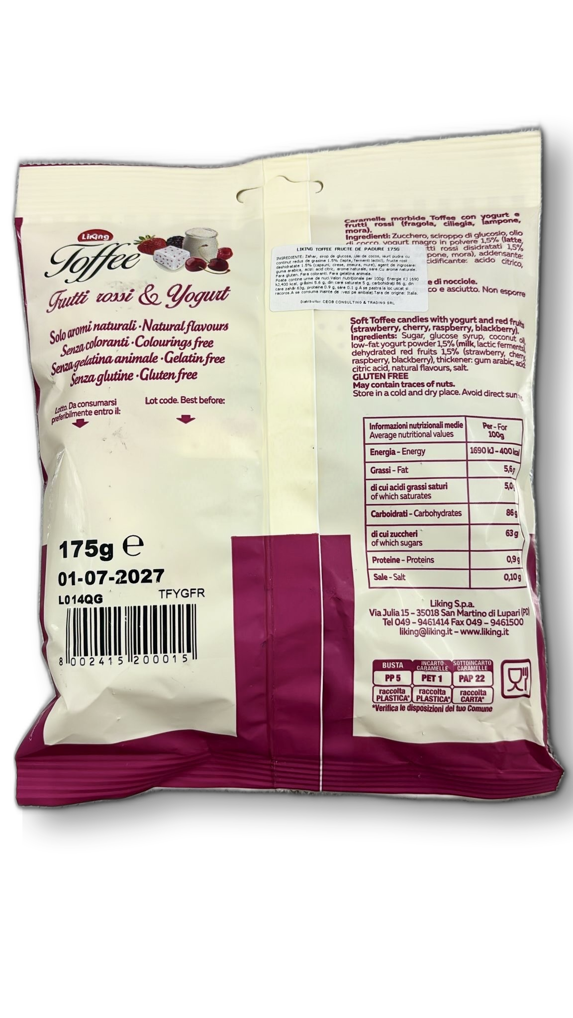 LIKING TOFFEE FRUCTE DE PADURE 175G